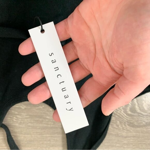 Anthropologie Sanctuary Essential Halter Top Knit Black Cropped Size L - Picture 11 of 15